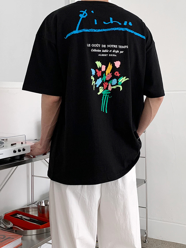 플라워 반팔 티셔츠 (2color)